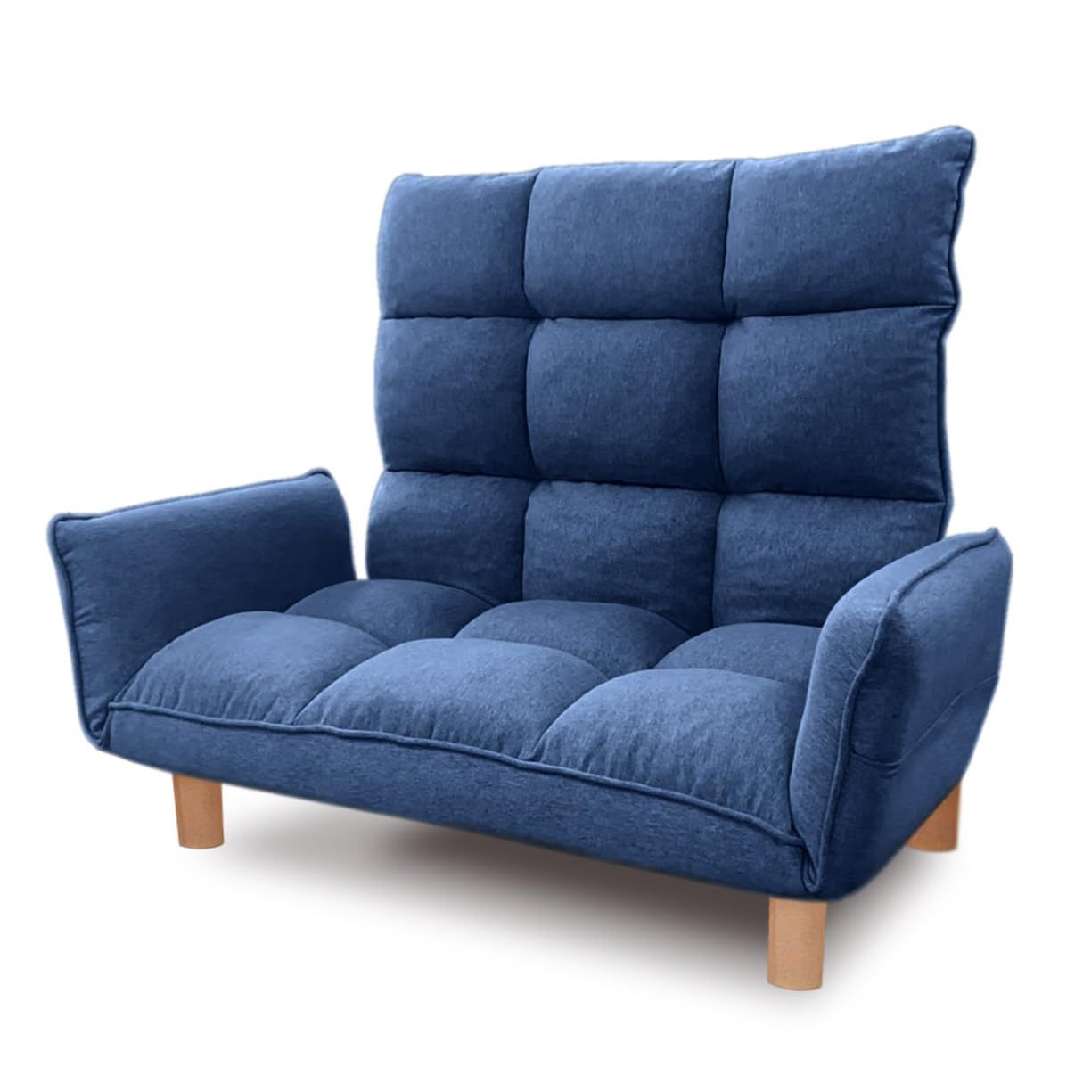 URBAN スーパー ハイバック ブルー どんな部屋にも合う ハイバックソファー カウチソファー カウチソファ 2人掛け ローソファ ローソファー 1人掛け カウチ ソファ 小さいお部屋にも使える省スペース設計