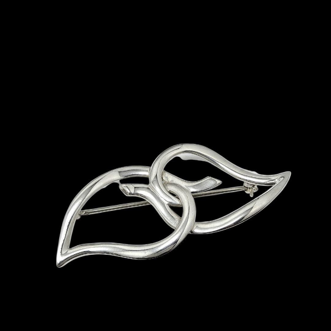 ティファニー ブローチ ダブルリーフ スターリングシルバー