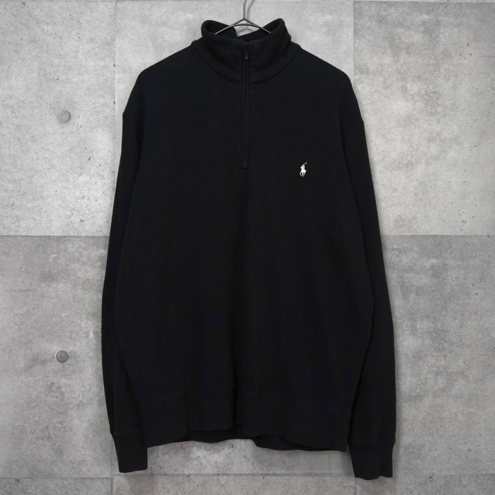 ラルフローレン ロゴ ハーフジップ スウェット ブラック - メルカリ