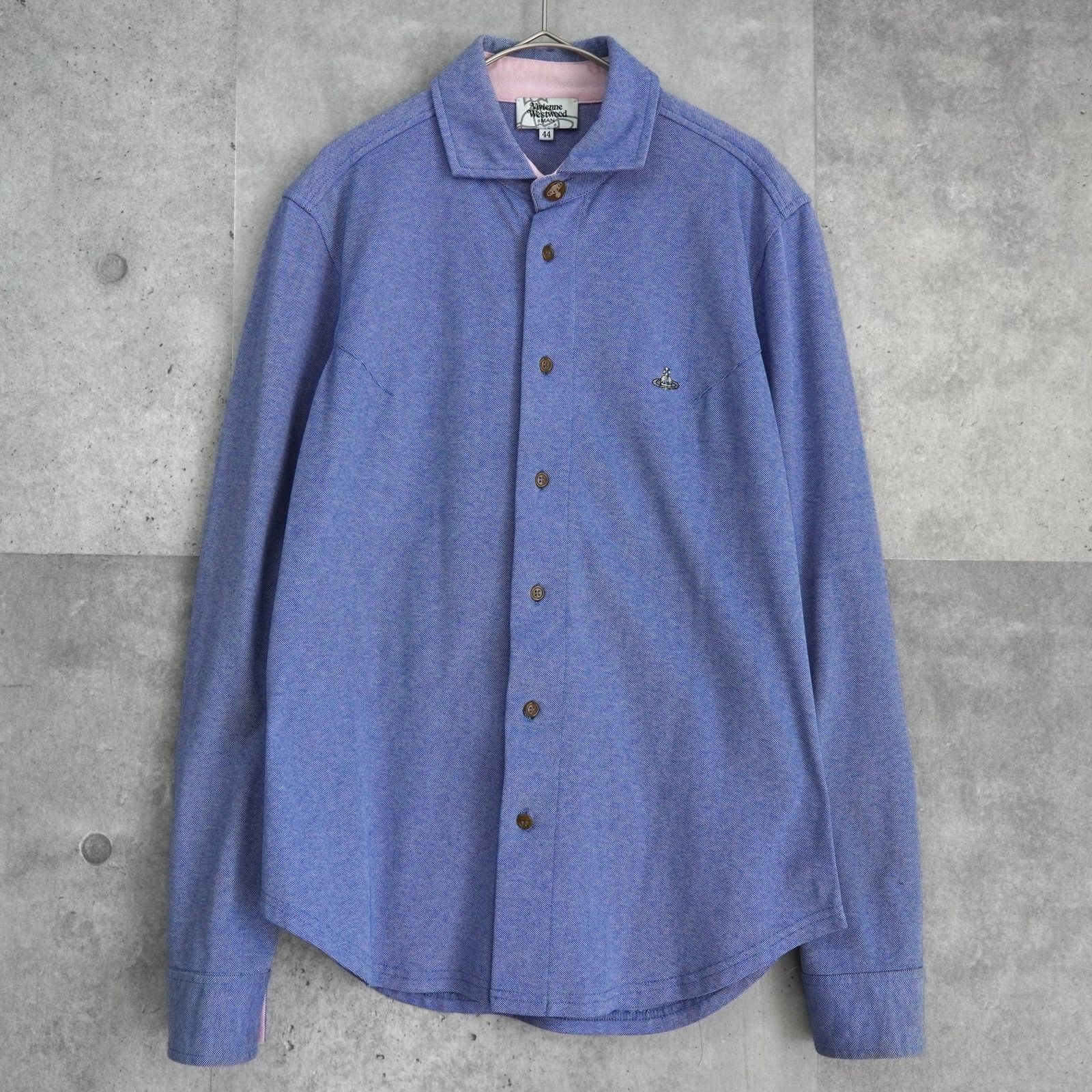 【未使用級】Vivienne Westwood オーブ総柄 長袖シャツ 青 ヴィヴィアン ウエストウッド オーブ 長袖シャツ ブルー - メルカリ