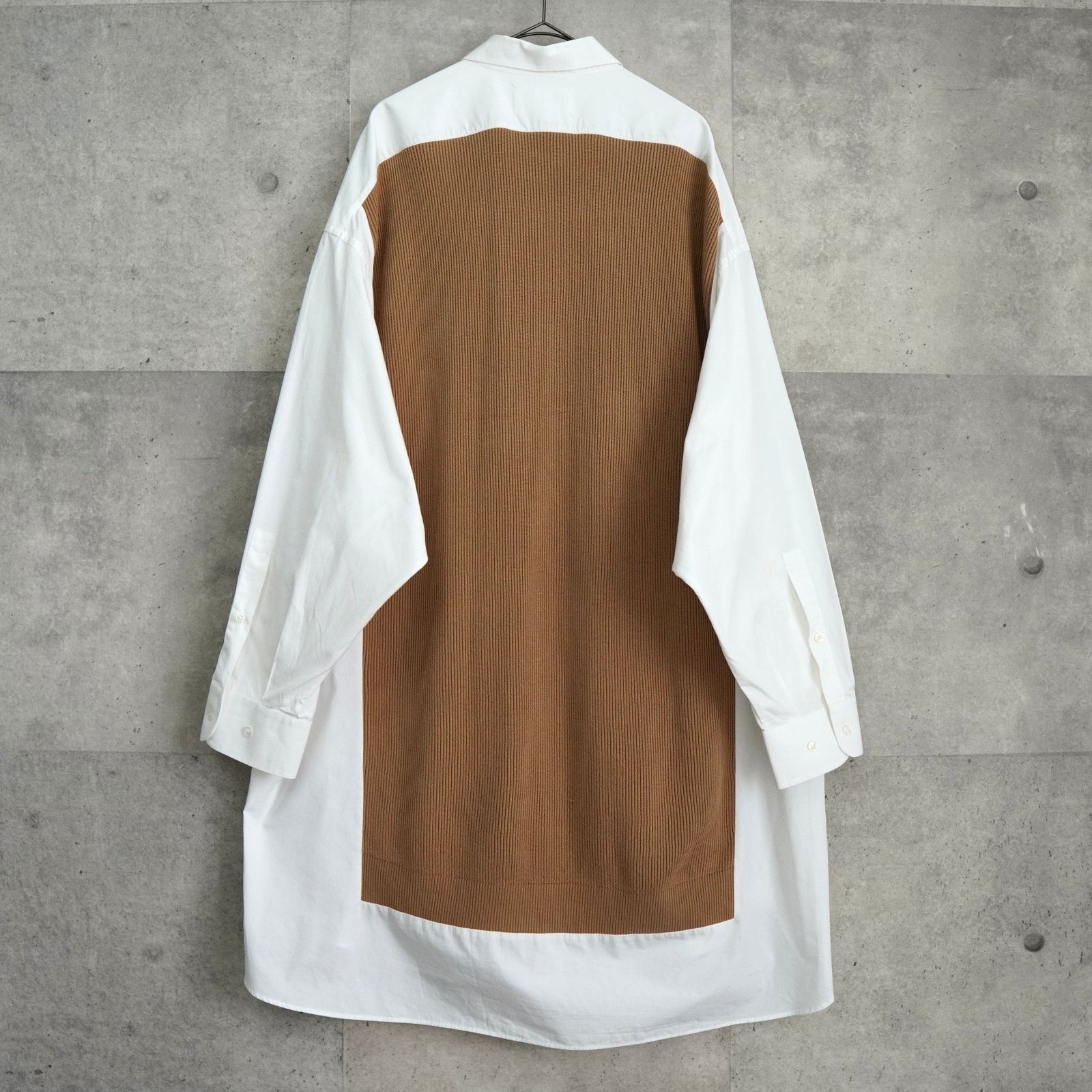 メゾンマルジェラ オーバーサイズ ドッキング ニット シャツワンピース