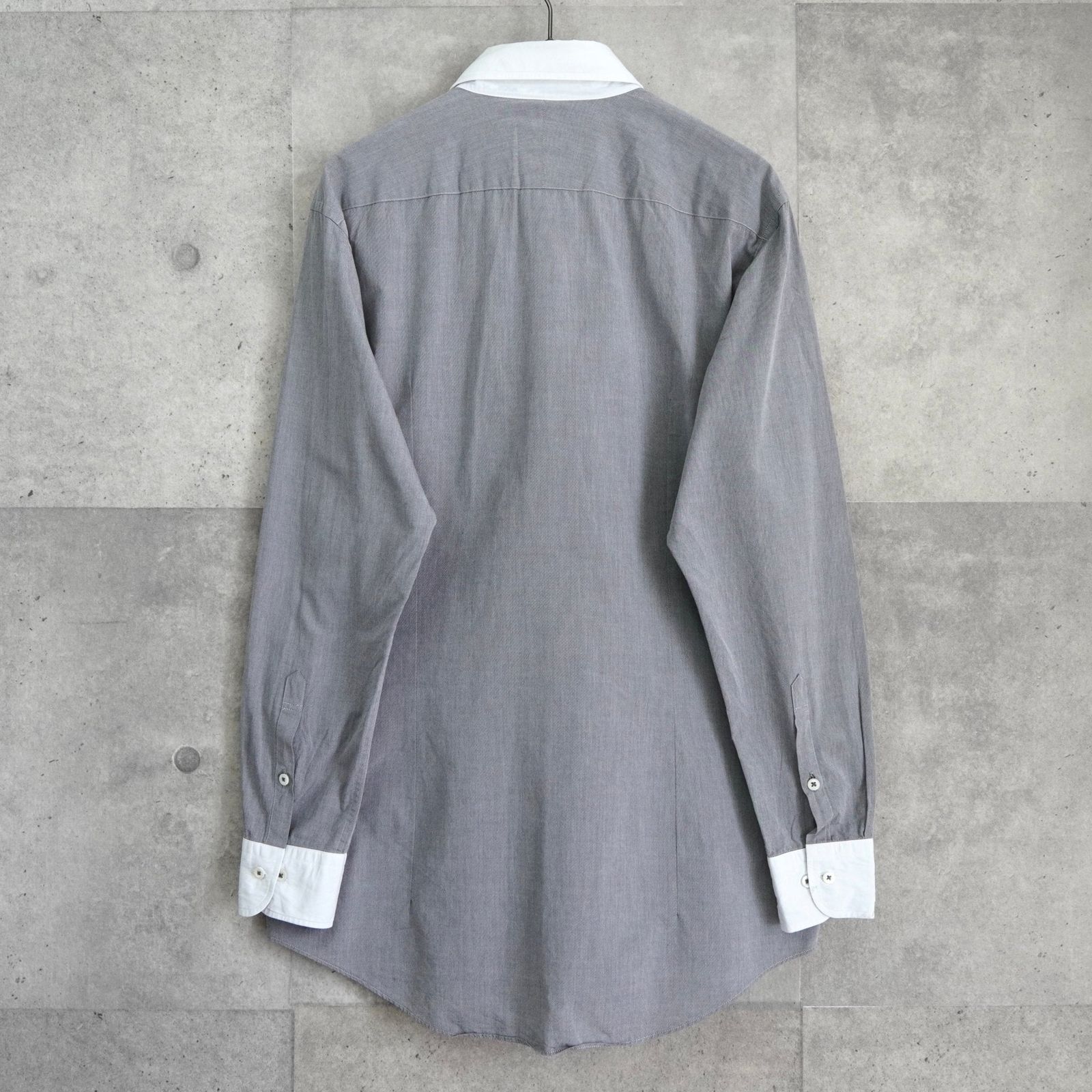 バーバリー ブラックレーベル ホースロゴ クレリックシャツ 長袖シャツ グレー