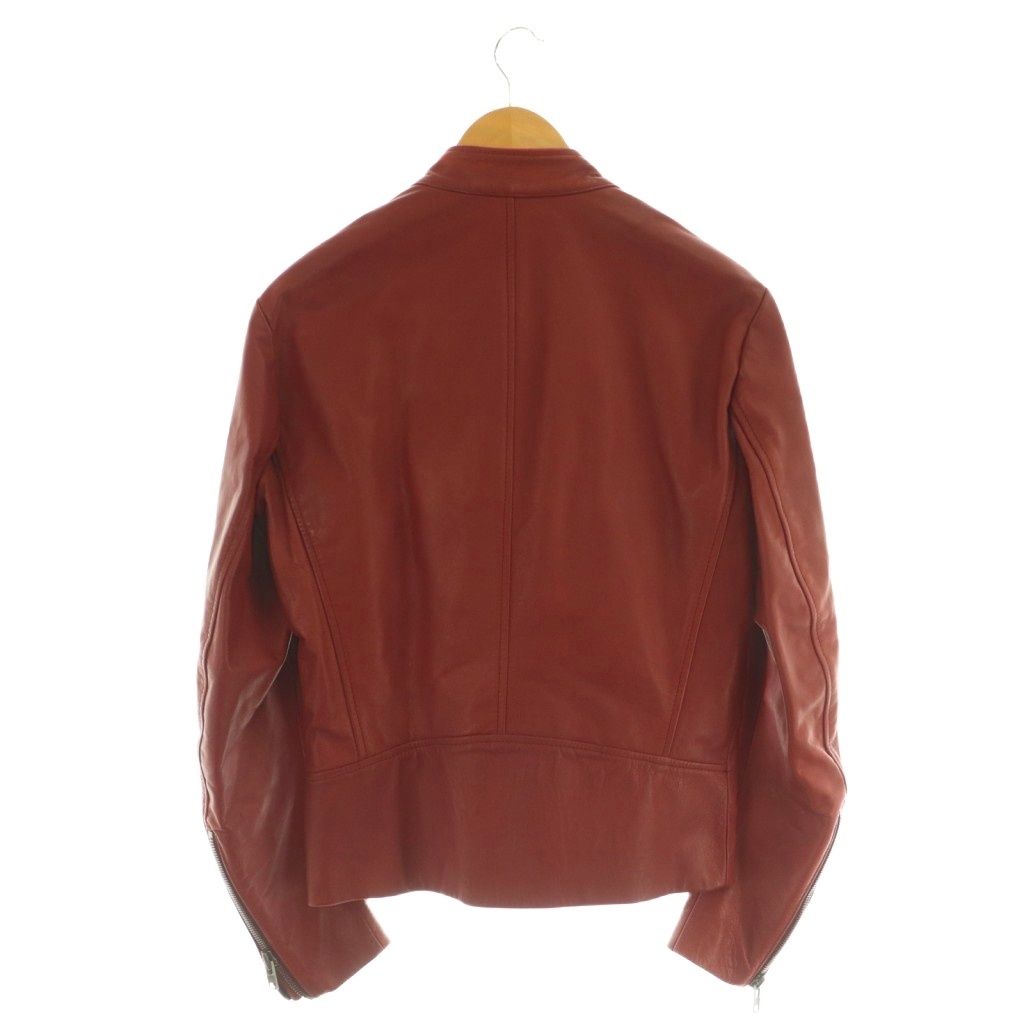 メゾンマルジェラ 14 Maison Margiela 14 50AM015607554 ホースレザーライダースジャケット アウター ジップアップ 44 S 赤 レッド NR OS