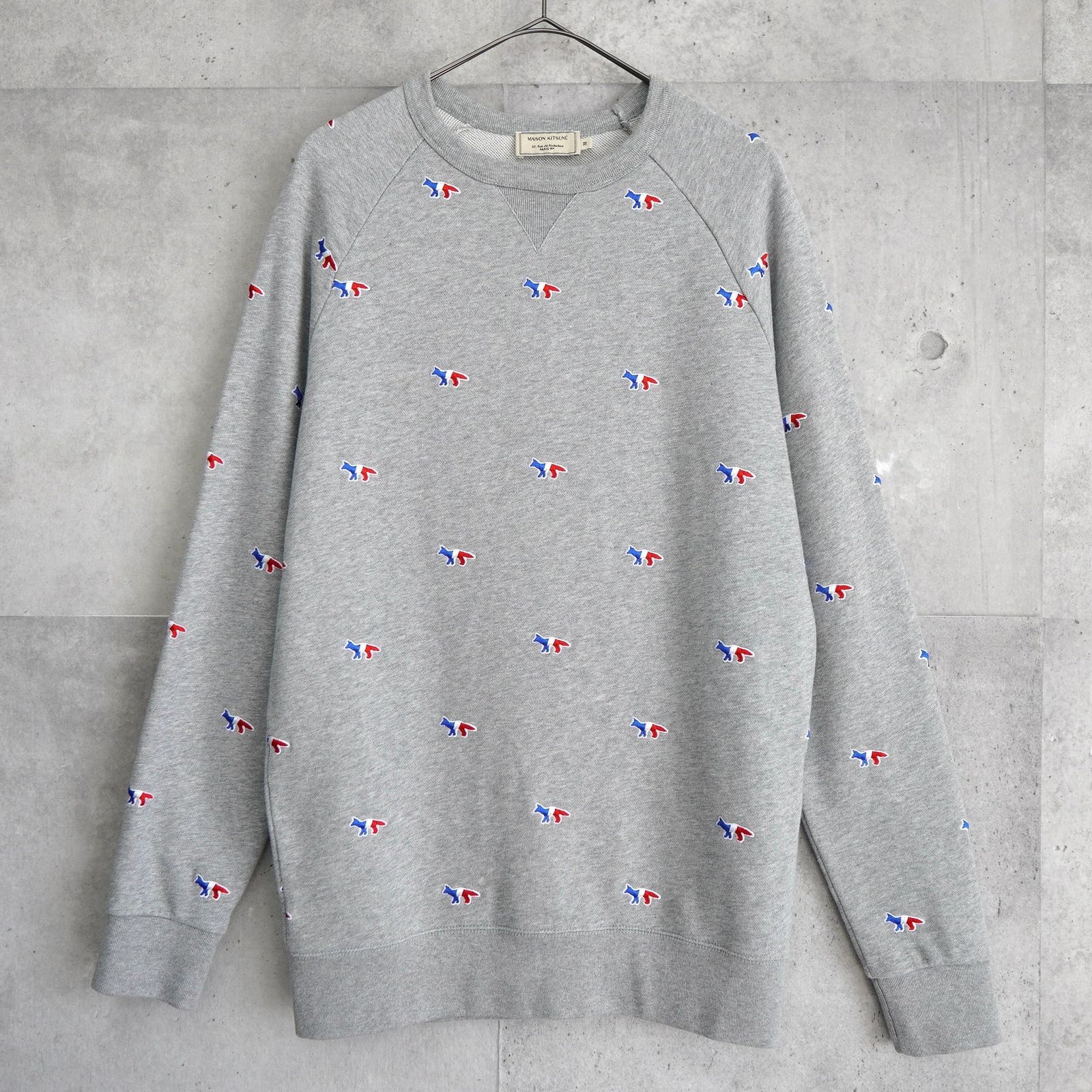 メゾン キツネ トリコロールフォックス スウェット グレー