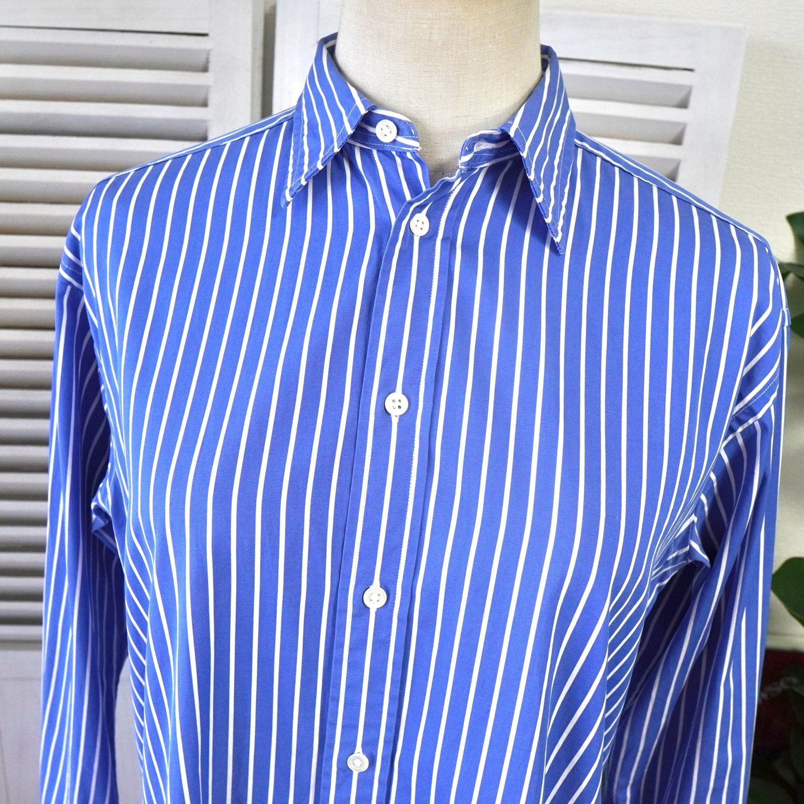 ポロ ラルフローレン ストライプ シャツワンピース ホワイト / ブルー