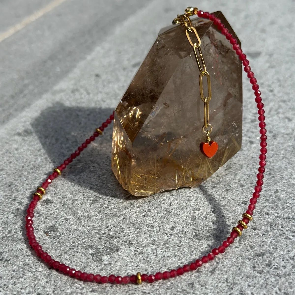 ルビー✴︎チョーカーネックレス - メルカリ