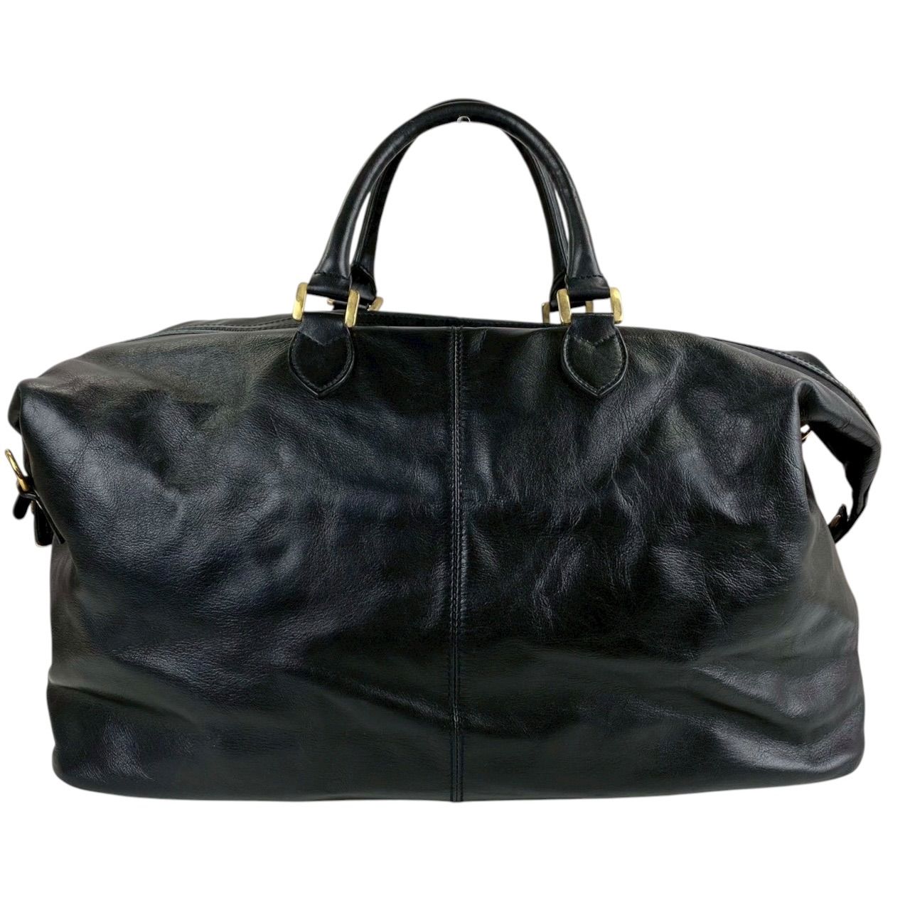 B4079】GOLD PFEIL ゴールドファイル ボストンバッグ レザー シボ革