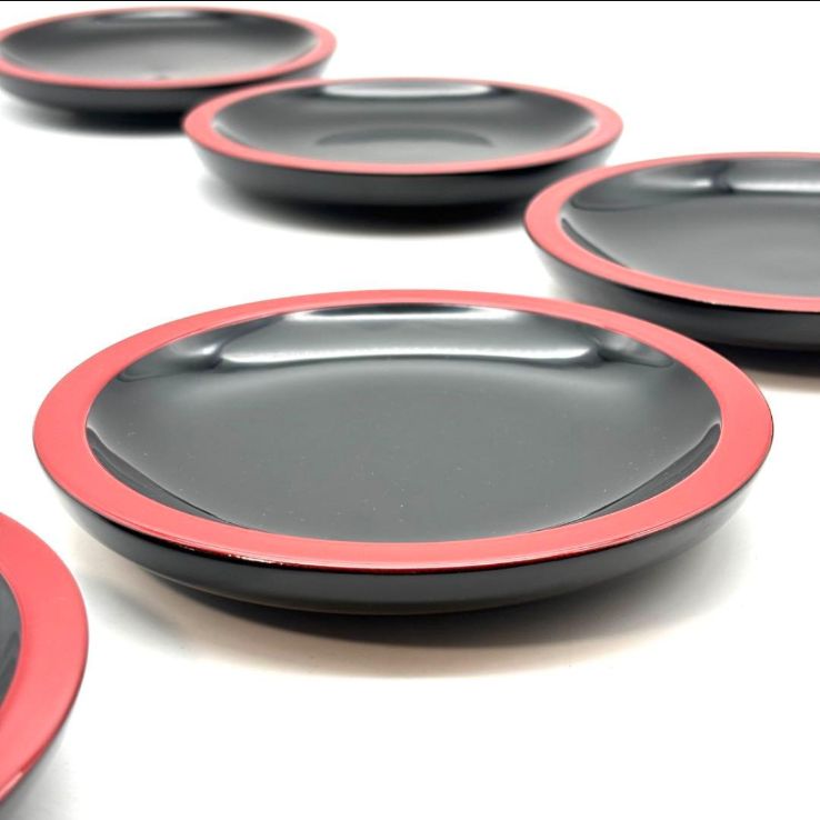 浄法寺塗】浄法寺漆(うるし) 銘々皿揃 / 南部漆器 天然木漆器 5枚