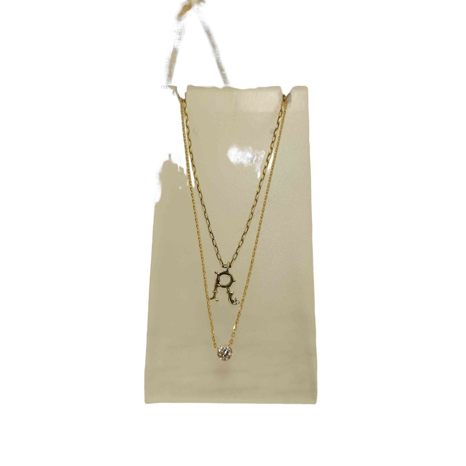 ユーズドフルギ 古着 agete 18 K 001 Ct ダイヤモンド ゴールドネックレス レディース 表記無