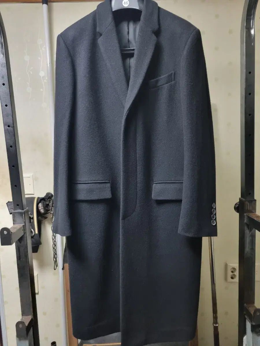 MAMAGARI 46 隠しボタンダウン ロング シングルコート