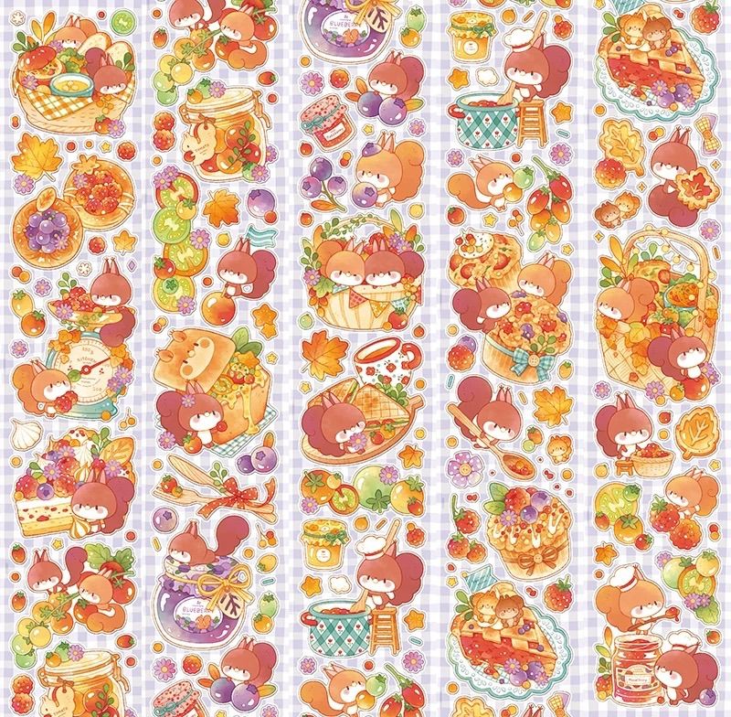 251180 Autumn harvest リス 海外マスキングテープ巻き売り アニマル