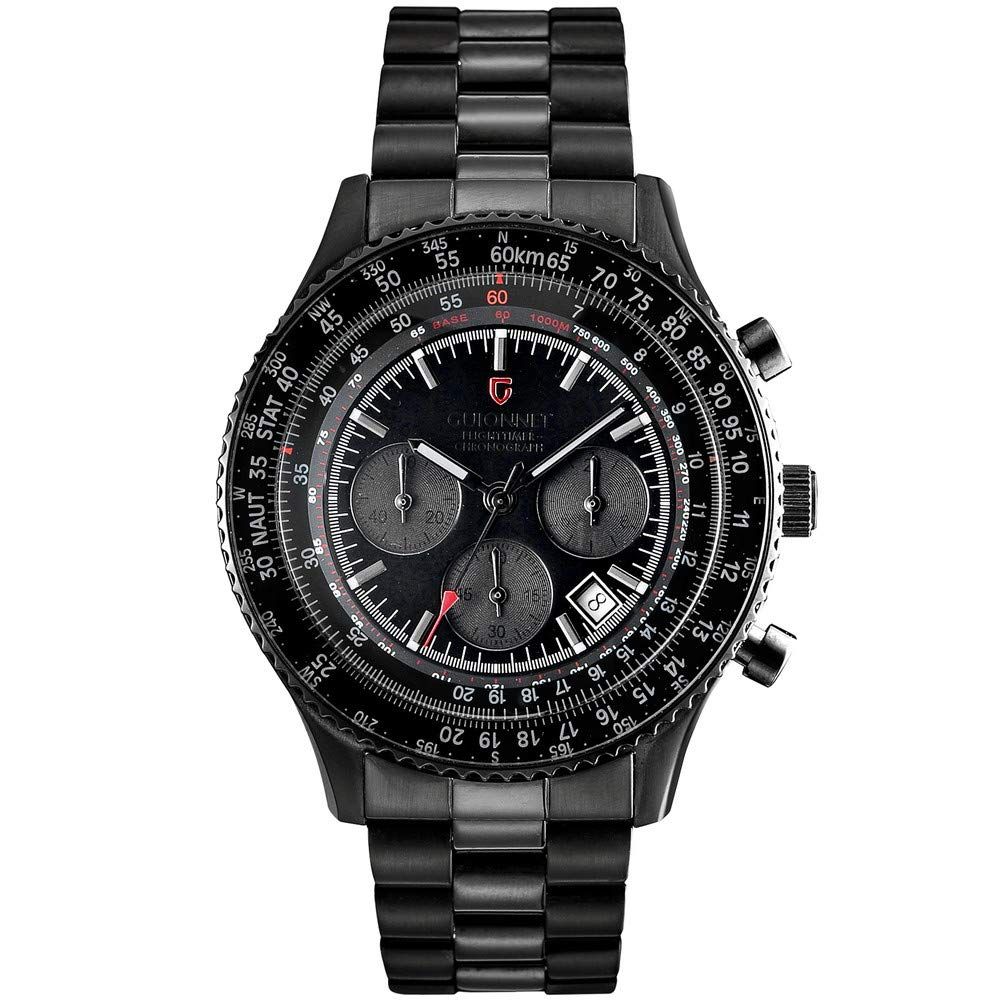 ギオネ 腕時計 フライトタイマー パイロットクロノグラフ FT42BBO 父の日