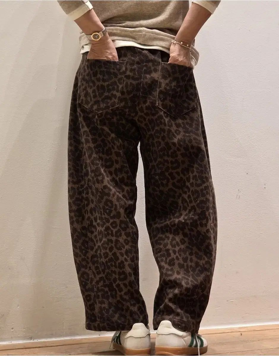 レオパード 起毛 コールテン パンツ