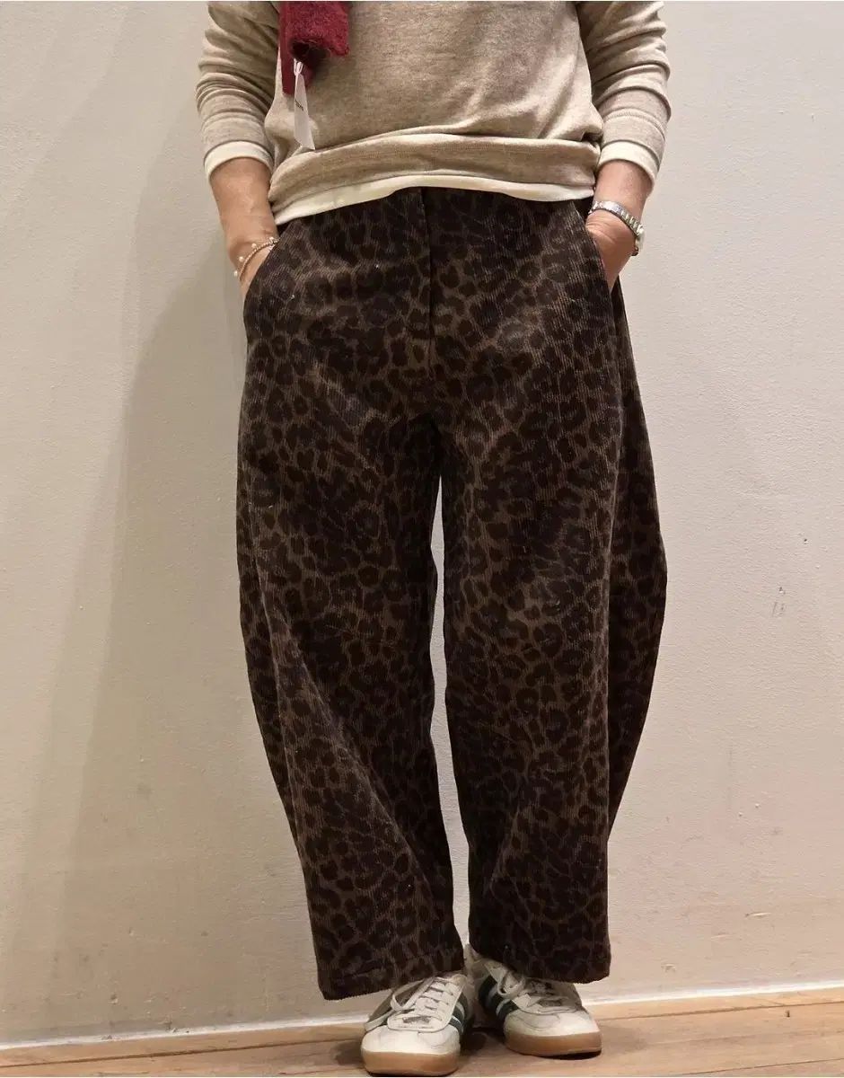 レオパード 起毛 コールテン パンツ