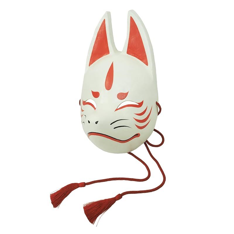相楽製作所 張子でできた狐面 狐のお面 白 白狐 和風 狐面 きつね お面 SW007 羽二重張り SW007
