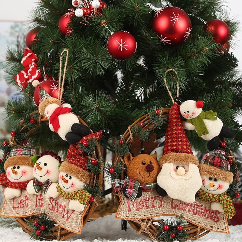 ハンドメイド❣️クリスマスアレンジ❣️サンタ、雪だるま、ツリー、リース❁⃘*.゜ ハンドメイド クリスマス クリスマスオーナメント ツリー 飾り