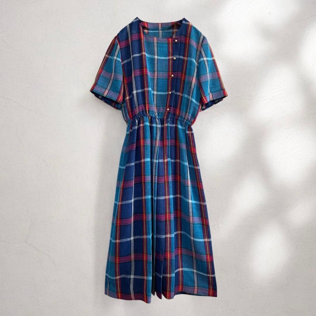 マドラスチェック柄ワンピース