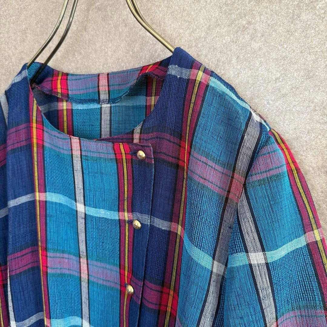 マドラスチェック柄ワンピース