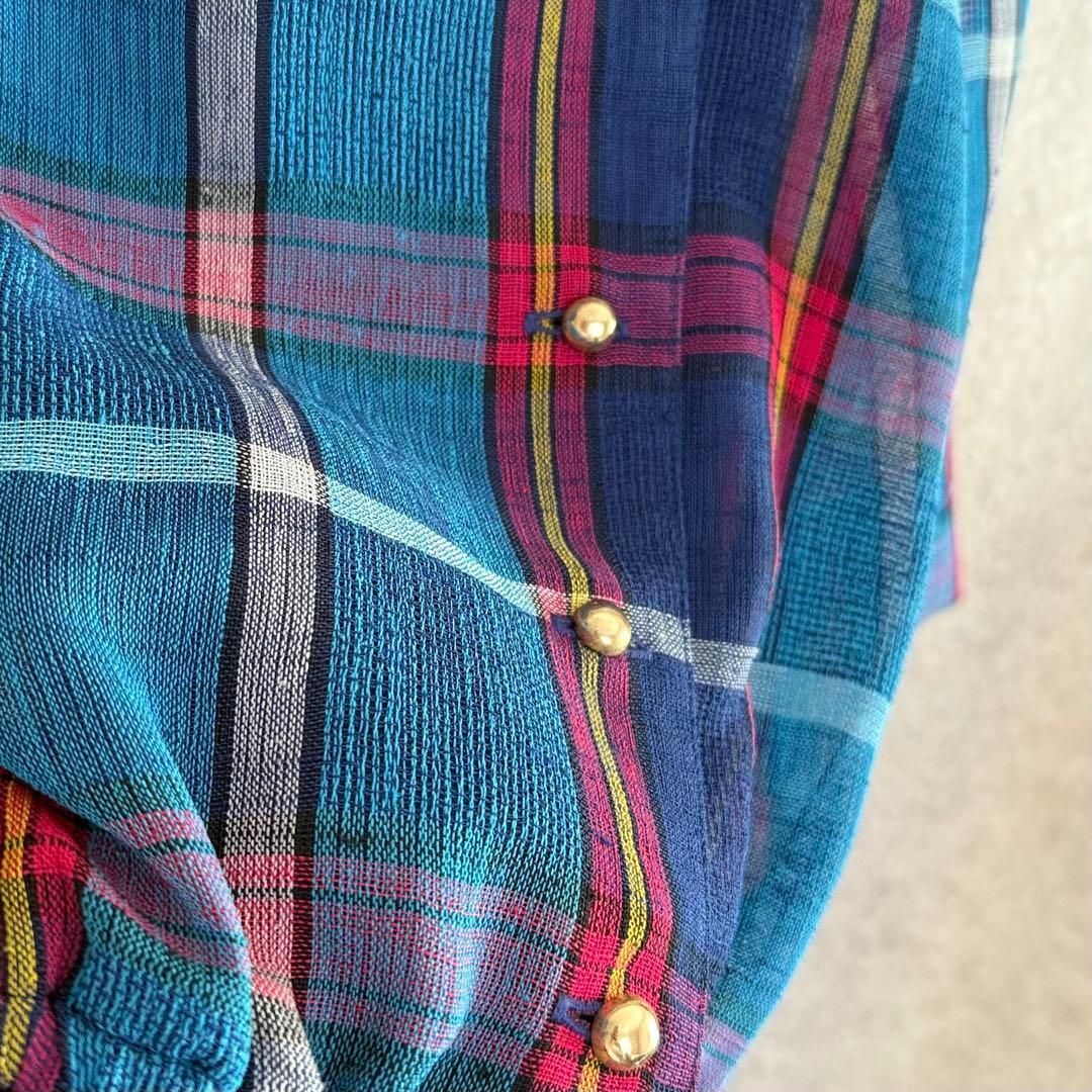 レトロ古着 マドラスチェック柄ワンピース