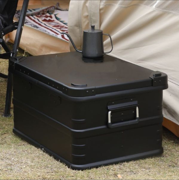 マットブラック スタッキング コンテナボックス 50L アウトドアコンテナ