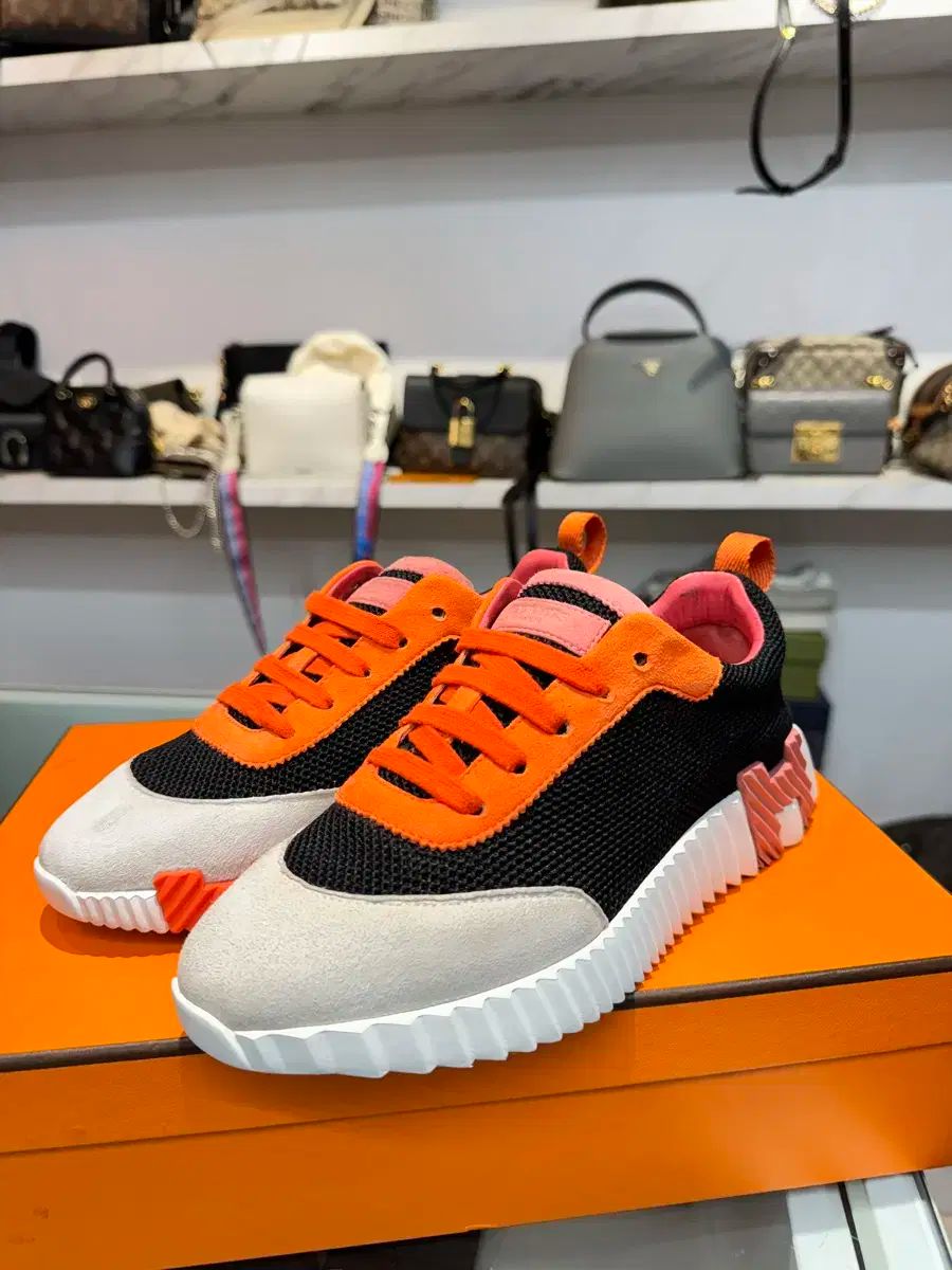  36 W エルメス バウンシング スニーカー メッシュ スウェード ゴートスキン - マルチ フラットシューズ バレエシューズ パンプス