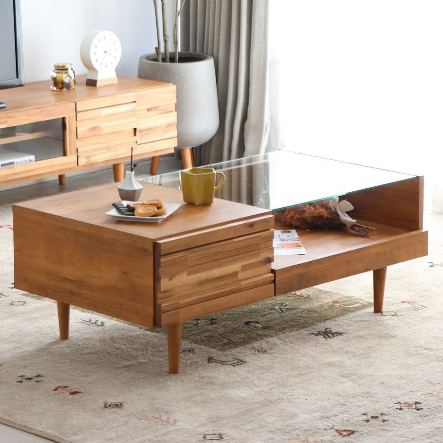 ガラス天板 センターテーブル 幅100 cm リビングテーブル ローテーブル ナチュラル おしゃれ