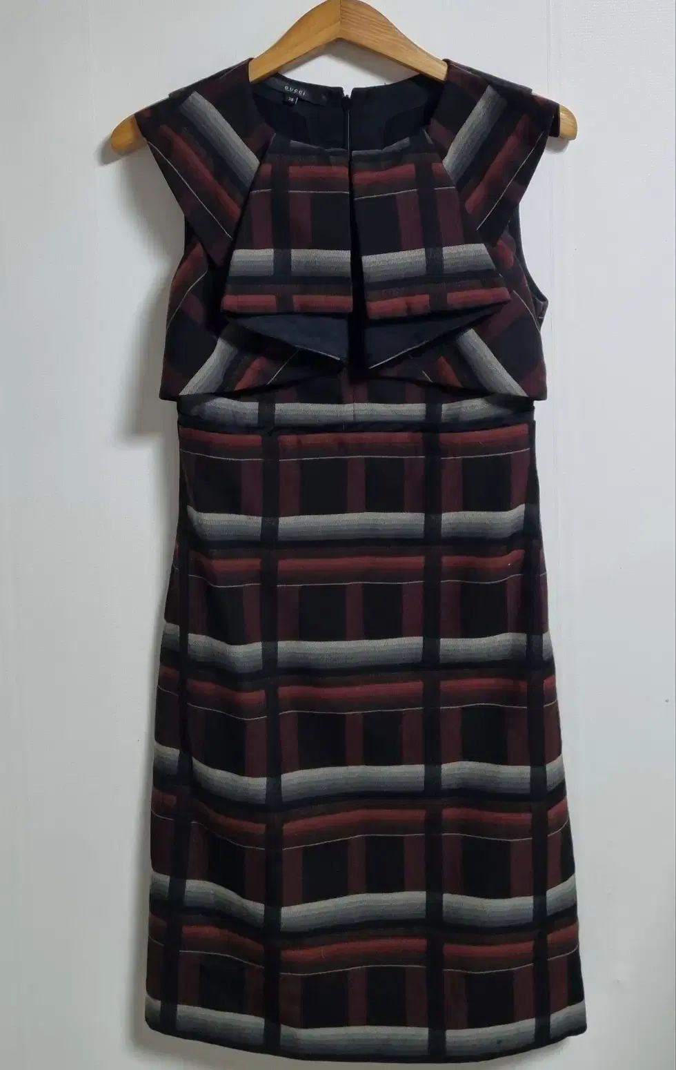 38サイズ グッチ ブラウン CHECK ウール混 ONE PIECE