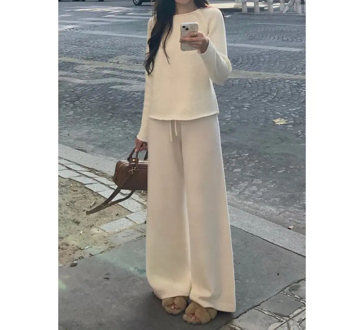  ウェアウェザー ロエ ニットパンツ ペイルグレー 標準丈 ジョガーパンツ スウェットパンツ パンツ