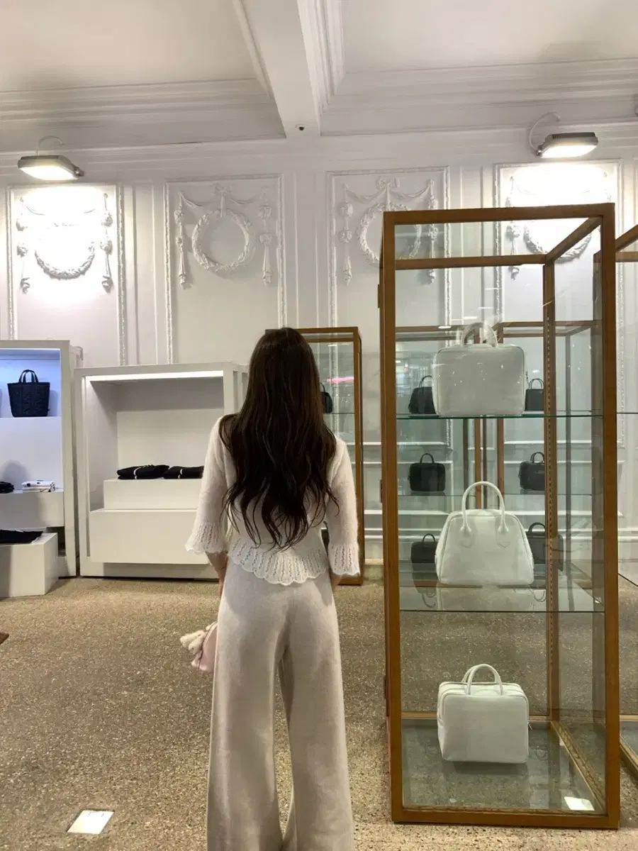 ニットパンツ ペイルグレー