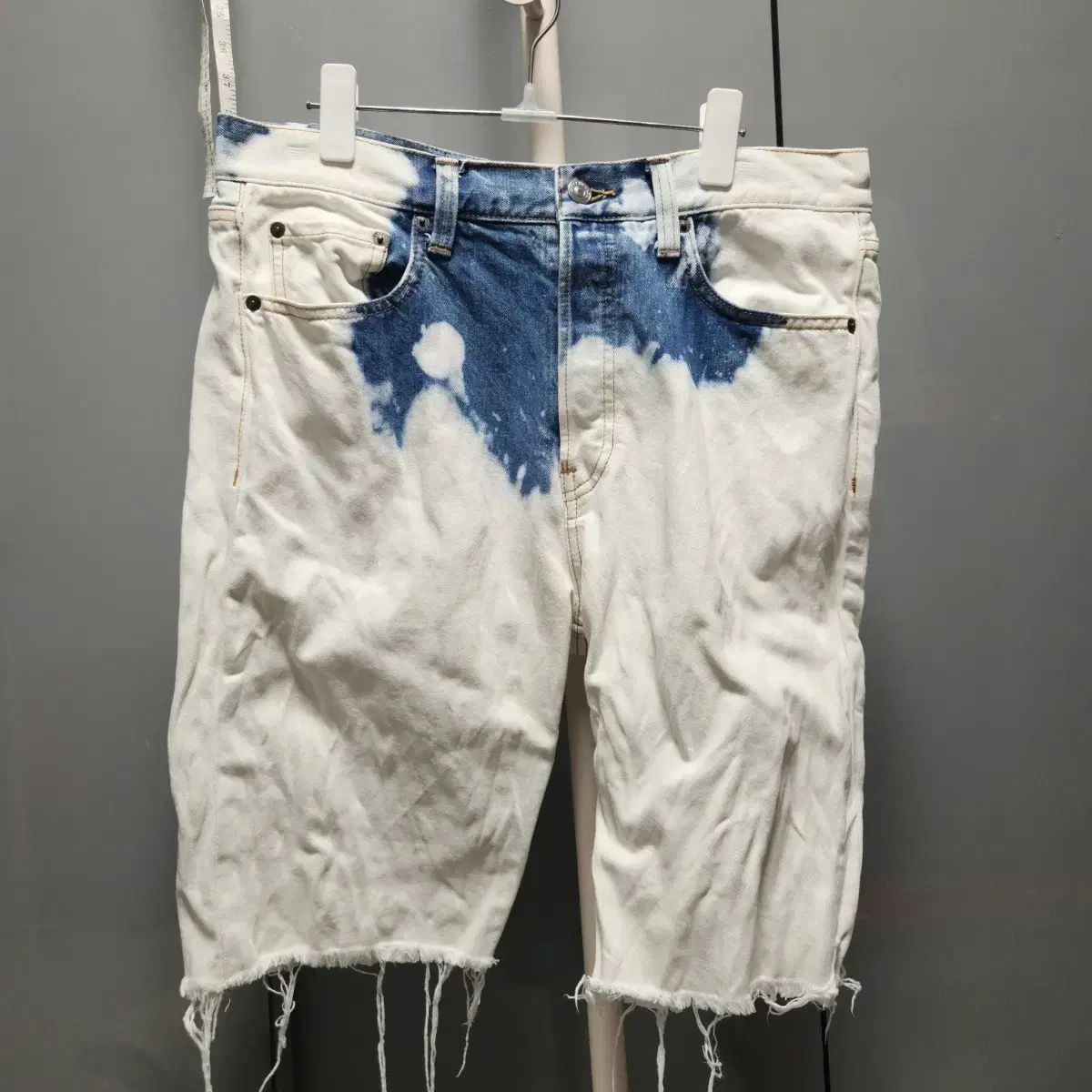 31 バレンシアガプレイドBLEACH ブリーチ デニムハーフパンツ