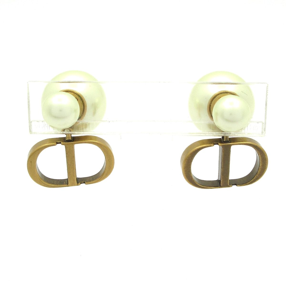 DIOR ChristianDior ディオール クリスチャンディオール ピアス ディオール トライバル ゴールド×アイボリー CDモチーフ