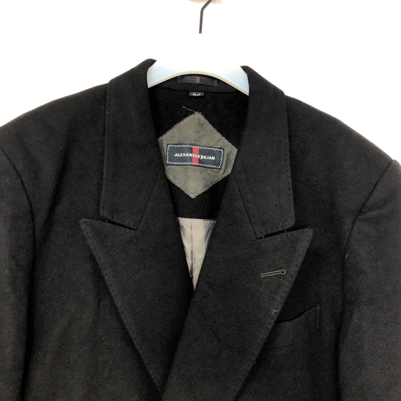 アレキサンダージュリアン メンズカシミアコート ブラック SGAW10-6980