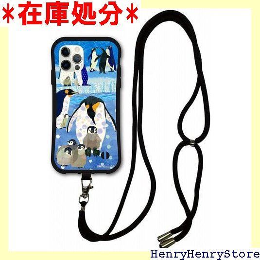 スマホショルダー付き iPhone16 スマホケース i-coronケース O デザイン 動物 アニマル アイフォン16 ケース 耐衝撃 スマホカバー ペンギン親子 水玉 2241