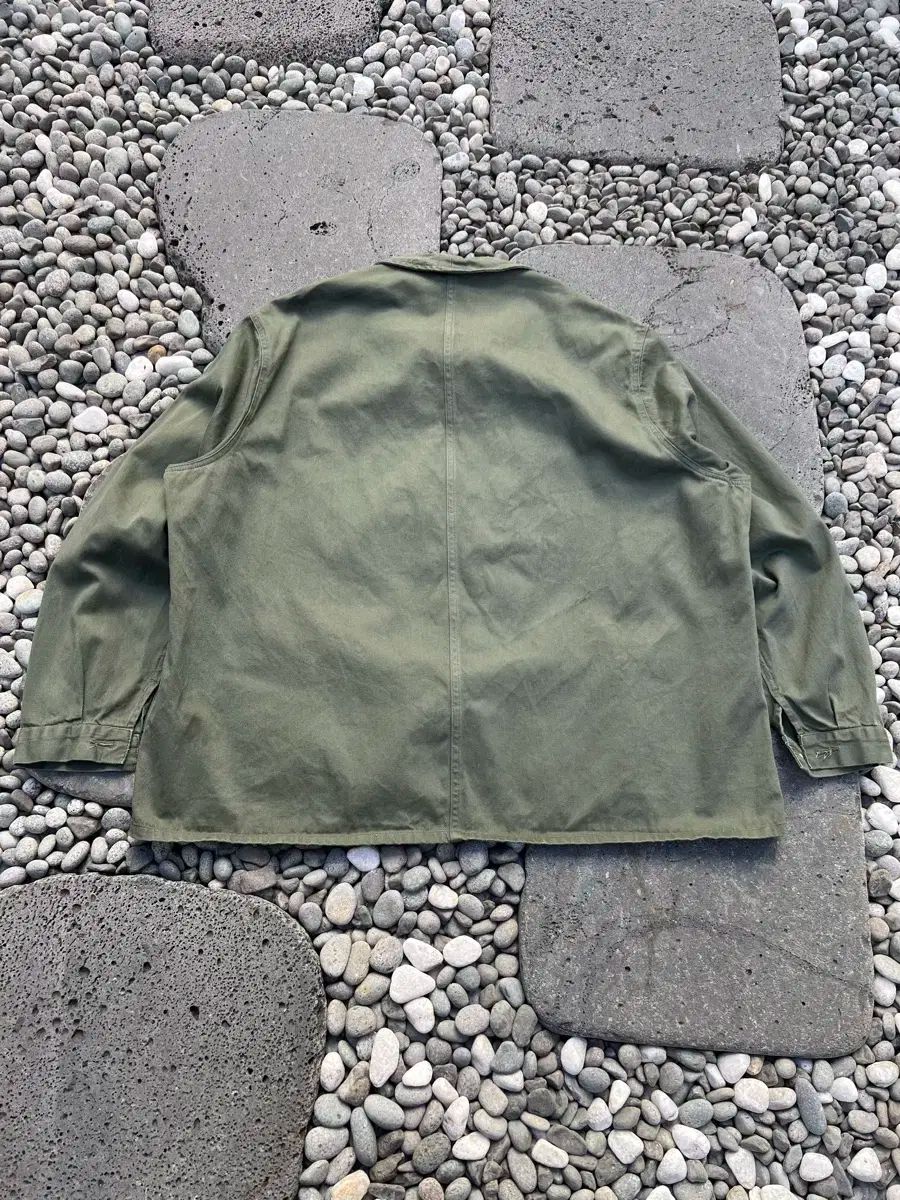 BIGSIZE OLIVEGREEN OLD FRENCH フレンチワークジャケット