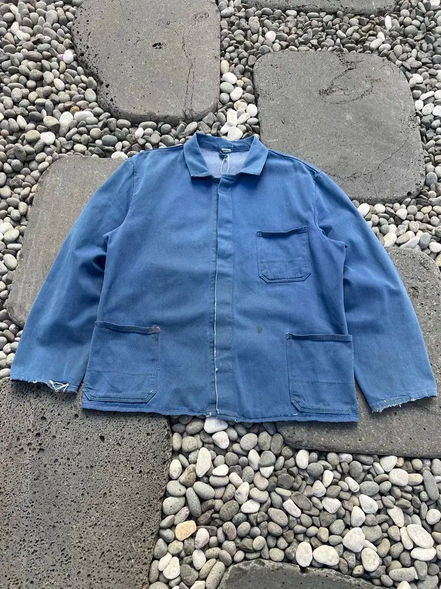 FADED VINTAGE WASHING DENIM フレンチワークジャケット