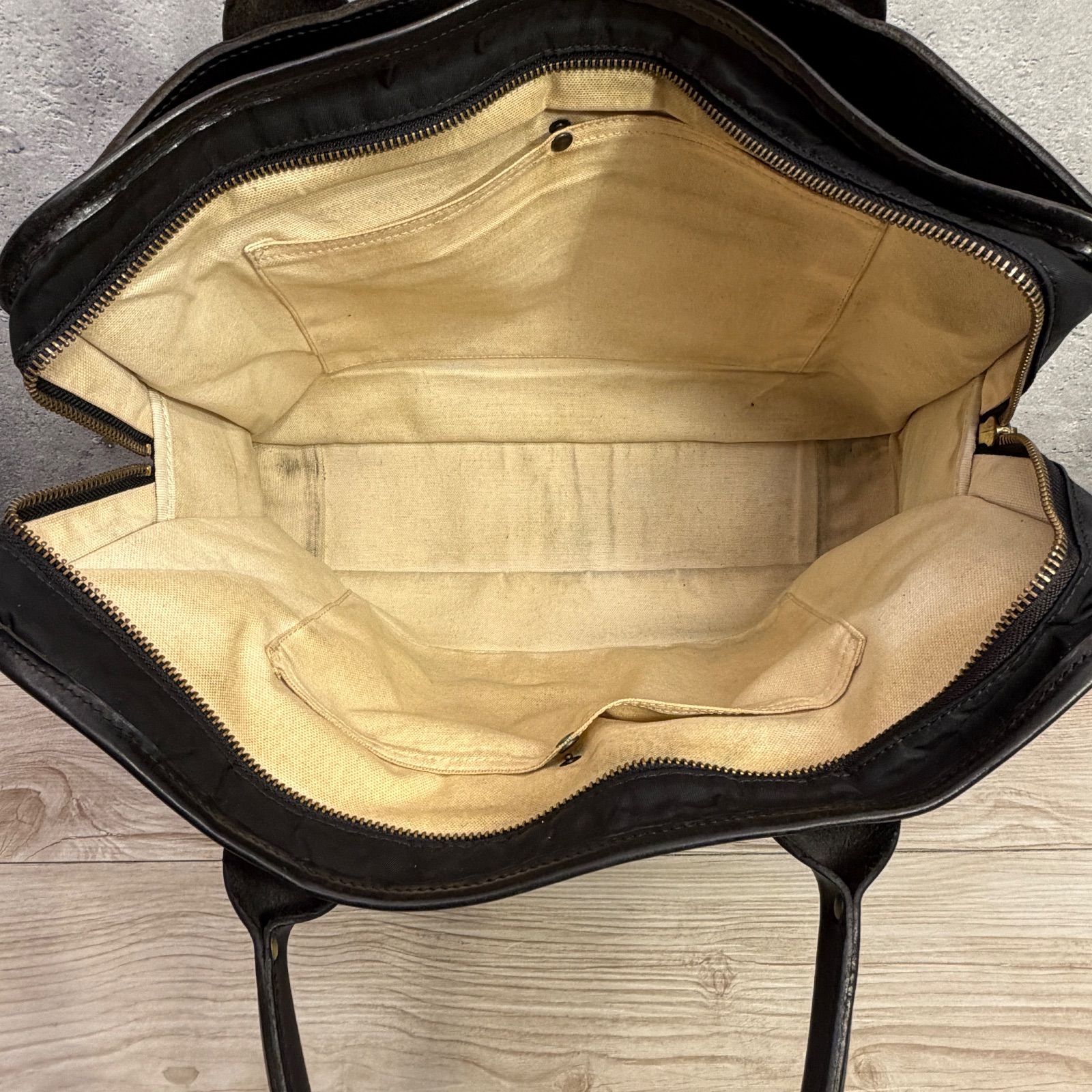 ✨保存袋付極美品✨フェリージ ビジネスバッグ 大容量 レザー×ナイロン