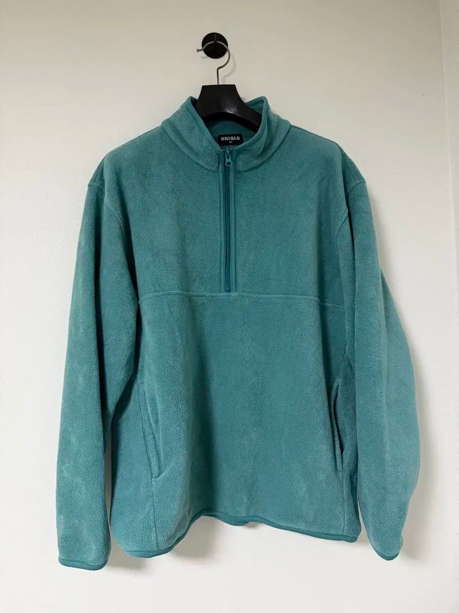90s ユニクロ フリース ハーフジップ XL ミント COLOR