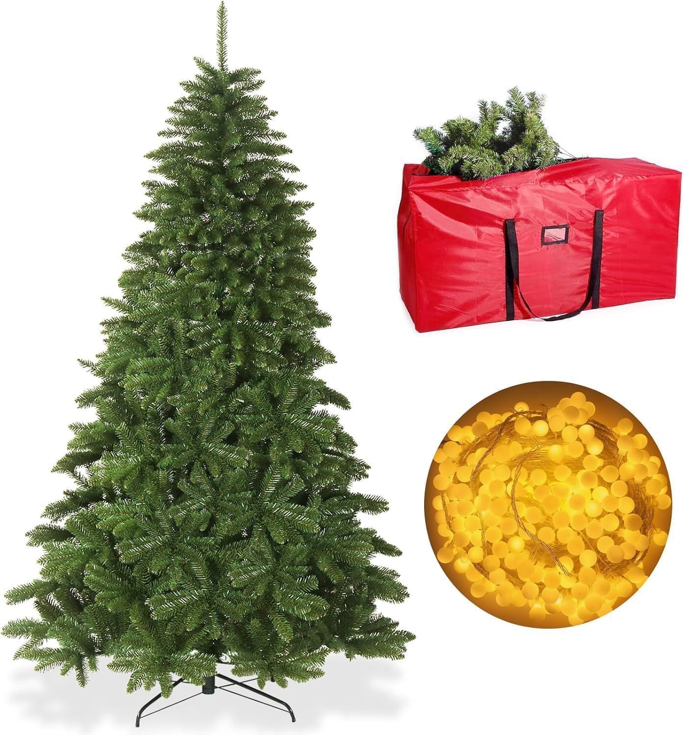 新商品 LEDイルミネーションライト 防水収納袋付き 枝大幅増量 豪華1300枝 北欧風 リアル感 自動開き設計 ヌードツリー おしゃれ 210㎝ クリスマス 飾り クリスマスツリー 組立式 クリスマスデコレーション YTOPRO 210cm-1300枝