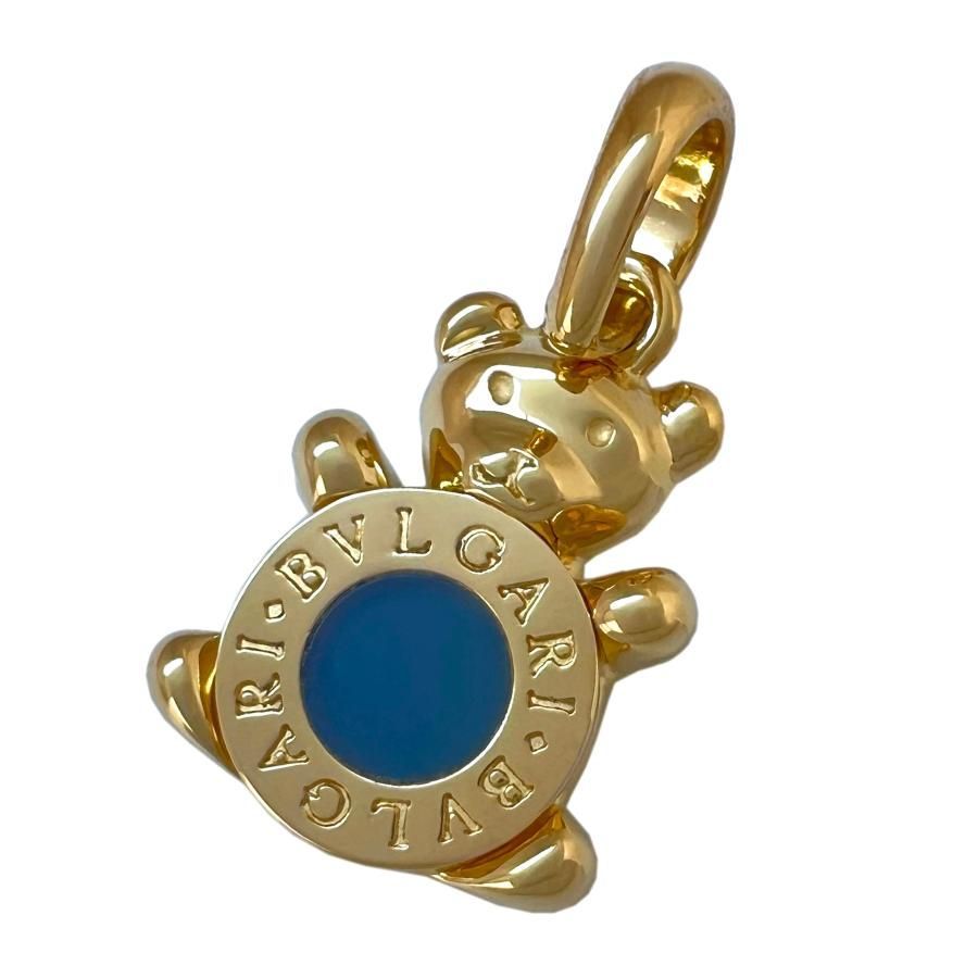 BVLGARI ブルガリ トップ ベア K 18 ブルガリブルガリ 750 YG オニキス ペンダントヘッド チャーム