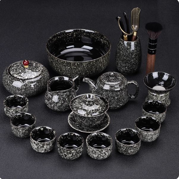 16点セットの工夫茶具セット セラミック製の家庭用リビング茶釜 工夫茶カップ