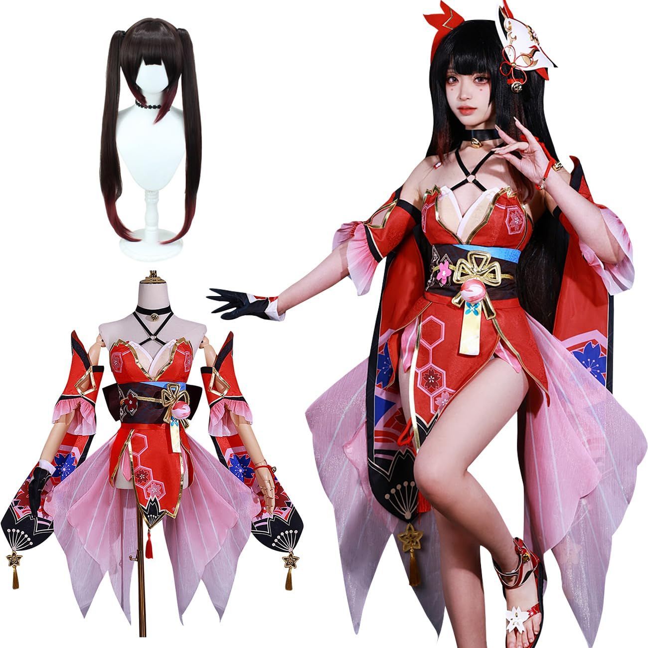 崩壊 スターレール 花火 コスプレ衣装 ウィッグ付き イベント 大人用 仮装 ゲーム Star Rail cosplay コスチューム プレゼント 制服 ステージ服