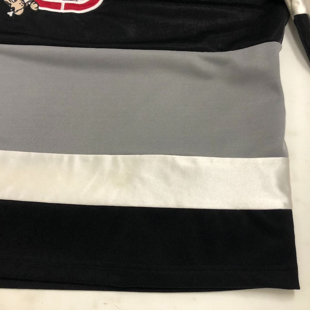 美品】サンローランパリ ガラスビーズ刺繍 ストライプ オフィサー 長袖