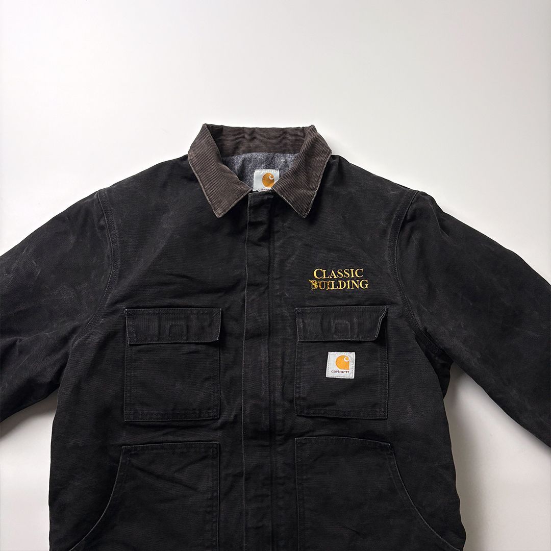 Carhartt ブラック　ダックジャケット コーデュロイ襟 Carhartt カーハート トラディショナルコート L ブラック 黒 ダック地