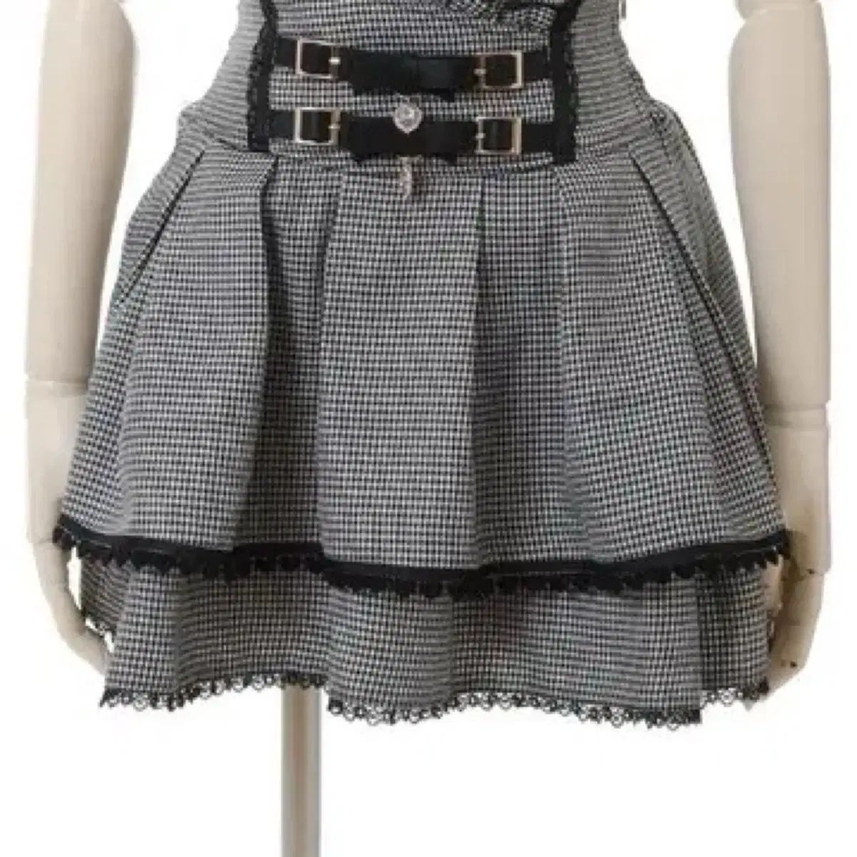 リズリサ 2連ベル スカート 千鳥 量産型 地雷系 スカート