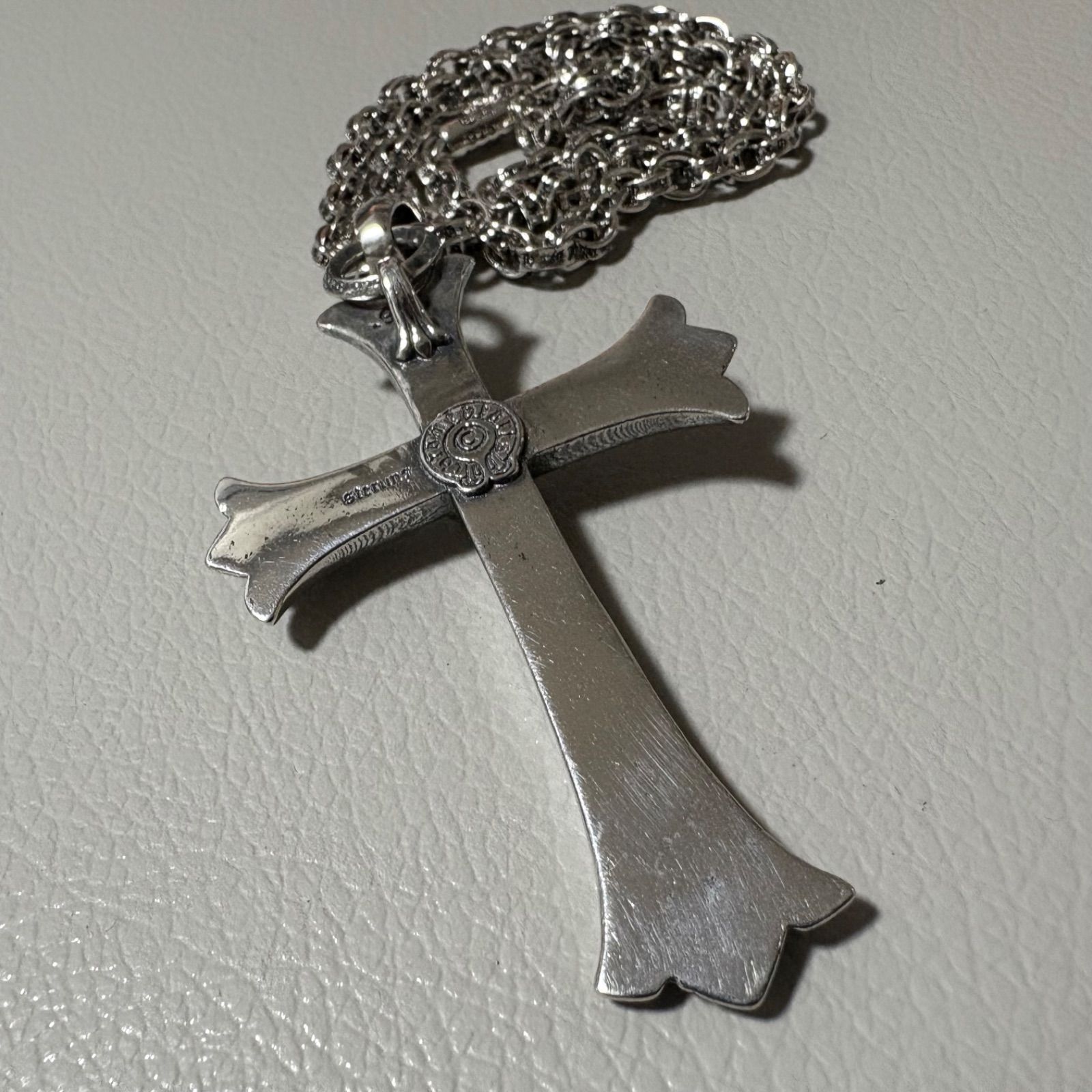 クロムハーツCHクロスペンダント ラージ with ベイル ペーパーチェーン