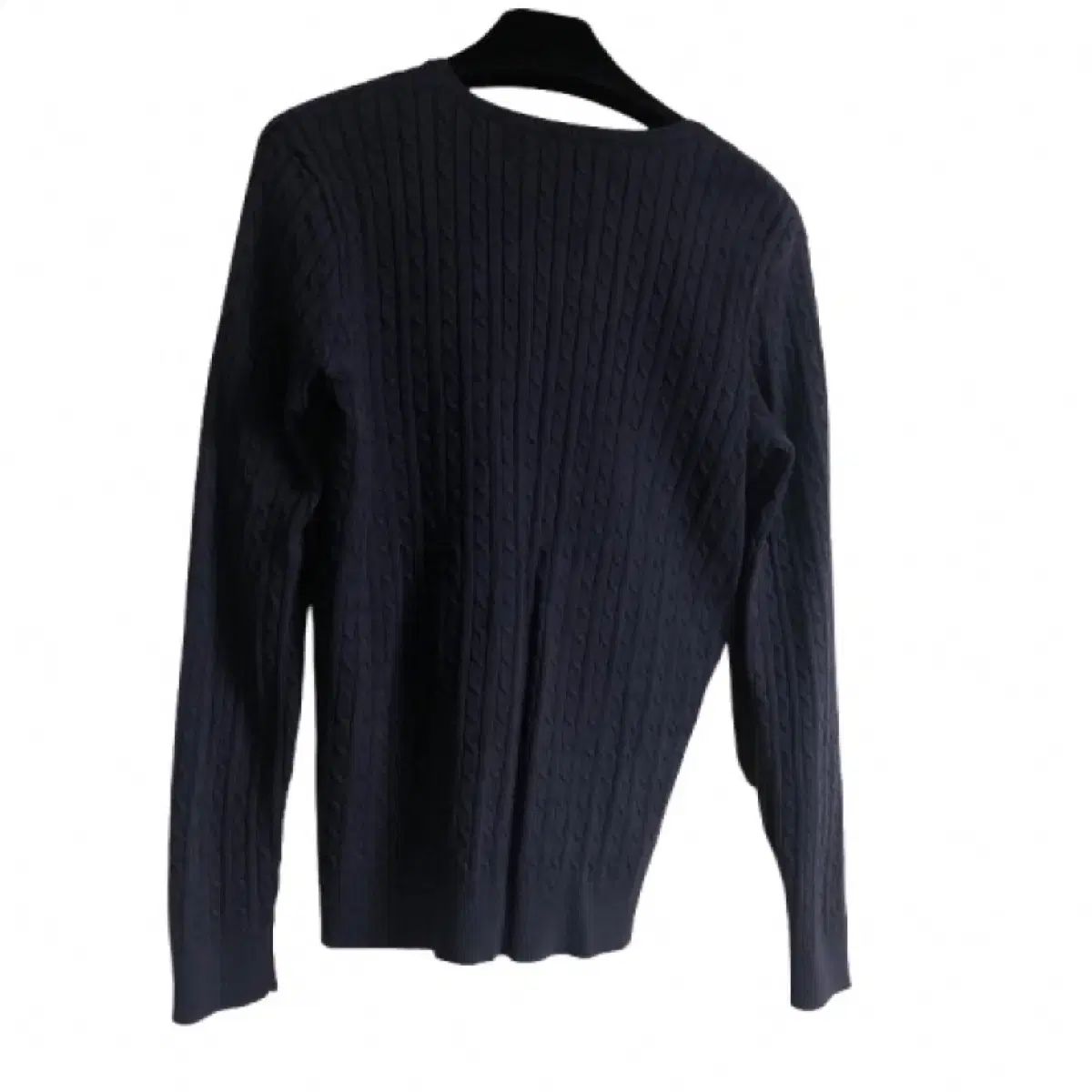 ポロ ネイビー ケーブル編み ケーブル編み カーディガン