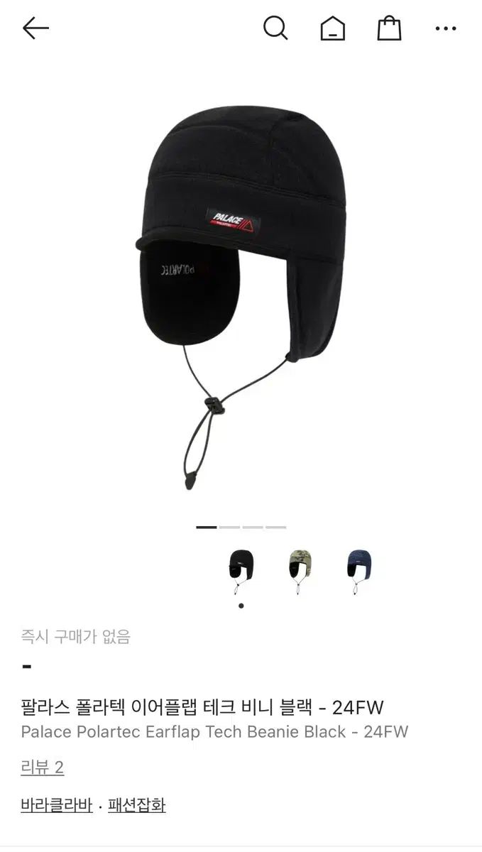 パレス ポーラテック イヤーフラップ ビーニー ブラック