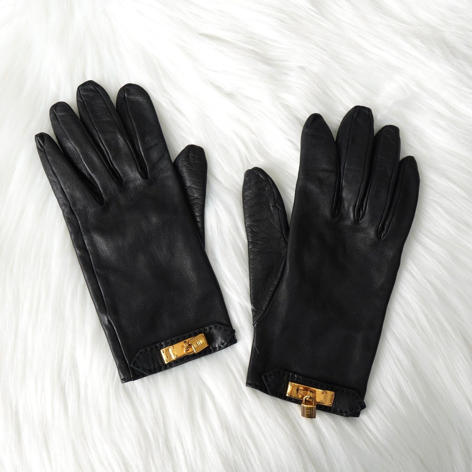 エルメス ケリー レザー 手袋 グローブ ブラック - メルカリ