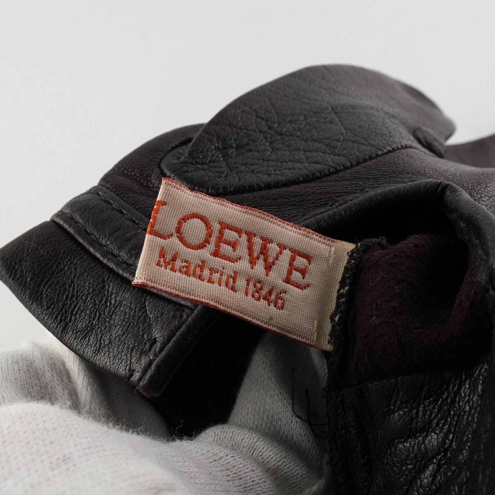 ロエベ アナグラム ラムレザー 手袋 グローブ ダークブラウン - メルカリ