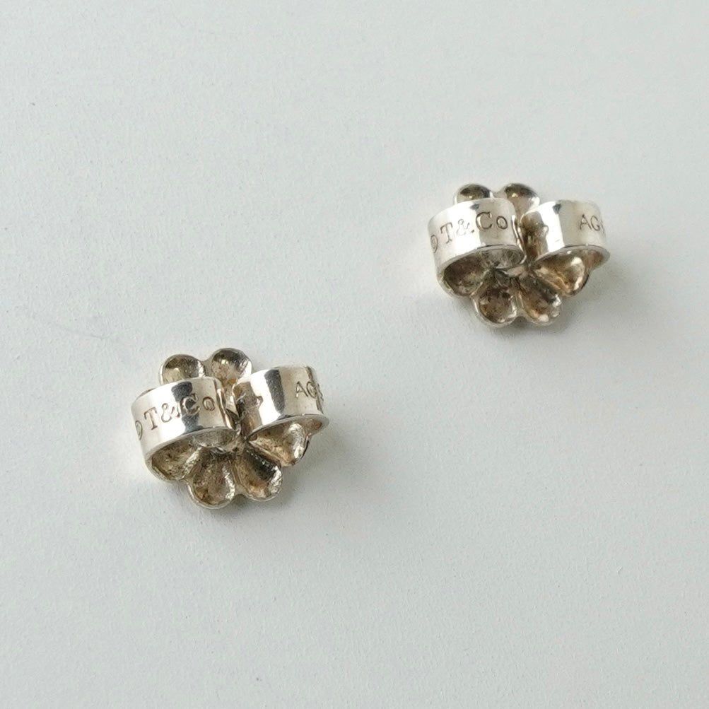 ティファニー オニキス オープンハート シルバー925 ピアス ブラック